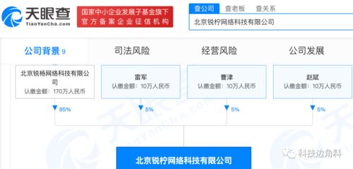 雷軍參股成立北京銳檸網絡科技公司，持股5%，布局信息系統集成服務